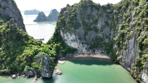 Unspoiled Beo Co Island in the middle of Bai Tu Long Bay