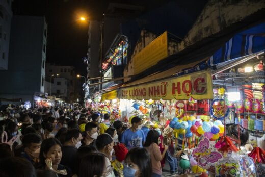 Bustling Saigon Lantern Street