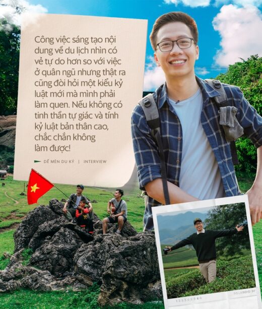 Travel Blogger ‘De Men du Ky’ holding the national flag ‘traveling the world’: Young age, afraid to explore