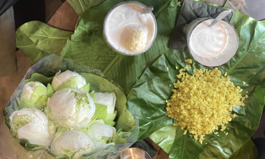 Hanoi's heritage treat: Young green rice vendor near St. Joseph's Cathedral